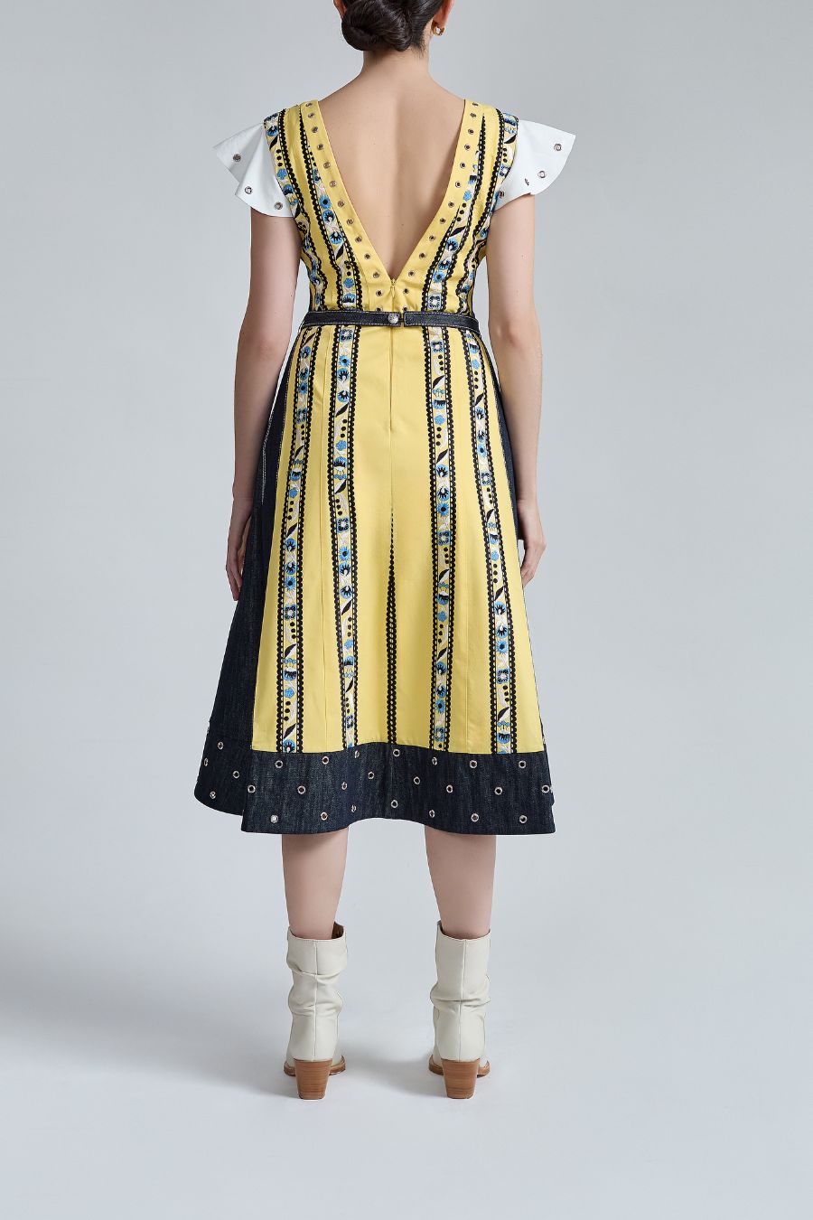VESTIDO CON FLORES AMARILLO